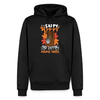 Ahornsirup Kanada Tradition Und Zapfen - Männer Premium Bio Hoodie - Schwarz - Vorne - Nico (187cm)
