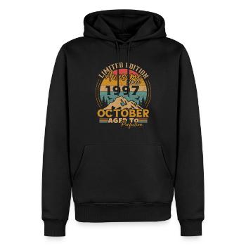 Original octobre 1997 vintage anniversaire 1997 - Sweat à capuche Premium bio Homme - noir - Devant - Nico (187cm)