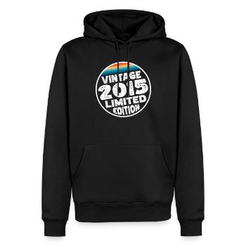 Vintage 2015 Geburtstag Geschenk Kinderparty - Männer Premium Bio Hoodie - Schwarz - Vorne - Nico (187cm)