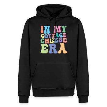 Fromage cottage Fromage cottage rétro vintage - Sweat à capuche Premium bio Homme - noir - Devant - Nico (187cm)