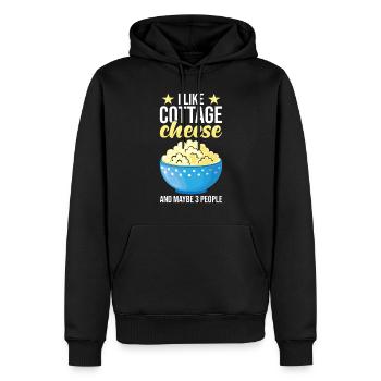 Fromage cottage Fromage cottage rétro vintage - Sweat à capuche Premium bio Homme - noir - Devant - Nico (187cm)