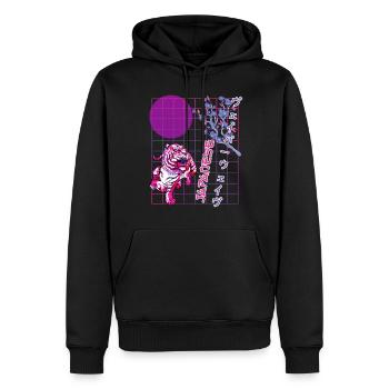 Japon Vaporwave 80's Retro Esthétique Vintage - Sweat à capuche Premium bio Homme - noir - Devant - Nico (187cm)