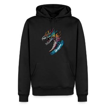 Majestic Griffin - Guardian of the Skies - Men’s Premium Organic Hoodie - black - Front - Nico (187cm)