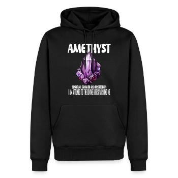 Amethyst Kristall - Männer Premium Bio Hoodie - Schwarz - Vorne - Nico (187cm)