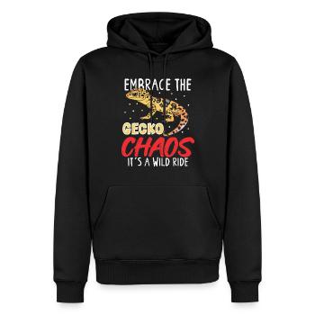 Lustiger Leopardgecko-besitzer, Reptilien-humor, - Männer Premium Bio Hoodie - Schwarz - Vorne - Nico (187cm)