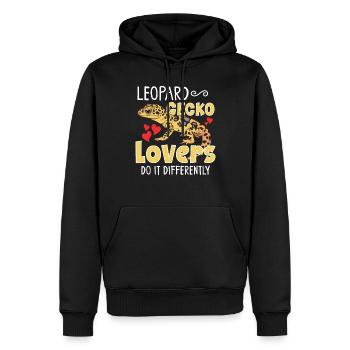 Lustiger Leopardgecko-besitzer, Reptilien-humor, - Männer Premium Bio Hoodie - Schwarz - Vorne - Nico (187cm)