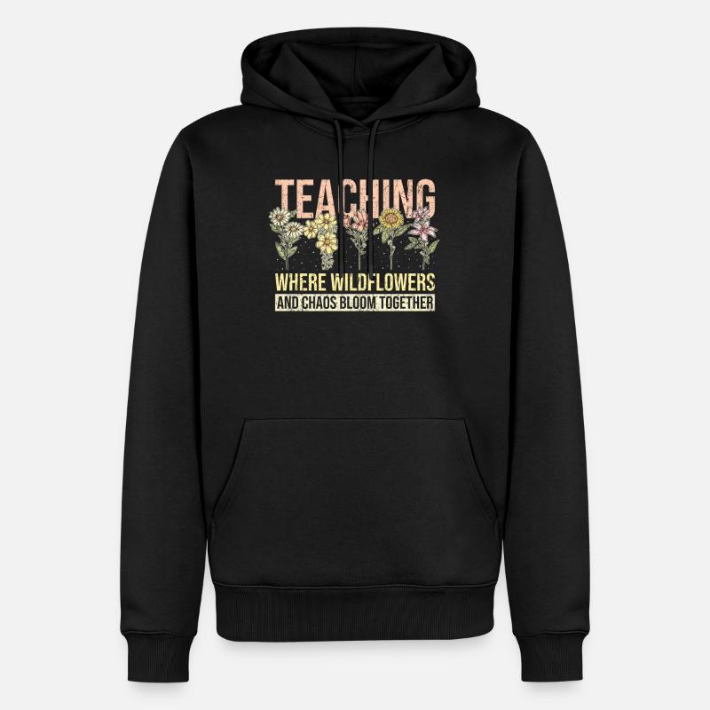 Enseignant Funny Flower Teaching - Sweat à capuche Premium bio Homme - noir