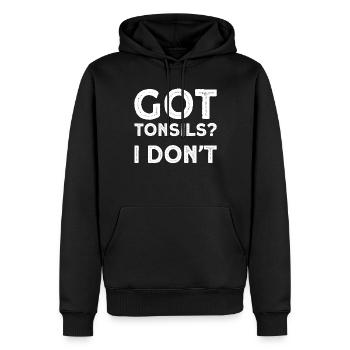 Amygdalite Filles garçons Cadeau - Sweat à capuche Premium bio Homme - noir - Devant - Nico (187cm)