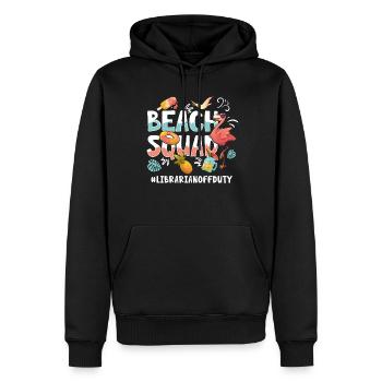 Librarian Vacation Beach Group - Men’s Premium Organic Hoodie - black - Front - Nico (187cm)
