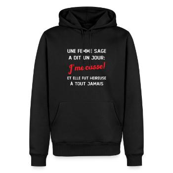 idee depart collegue de travail humour - Sweat à capuche Premium bio Homme - noir - Devant - Nico (187cm)