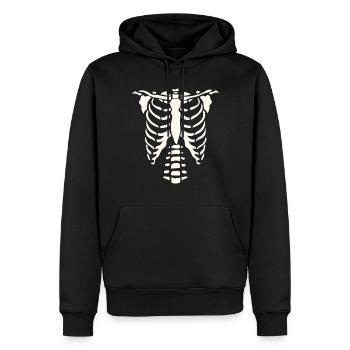 VOICI MON COSTUME DE SQUELETTE, HALLOWEEN - Sweat à capuche Premium bio Homme - noir - Devant - Nico (187cm)
