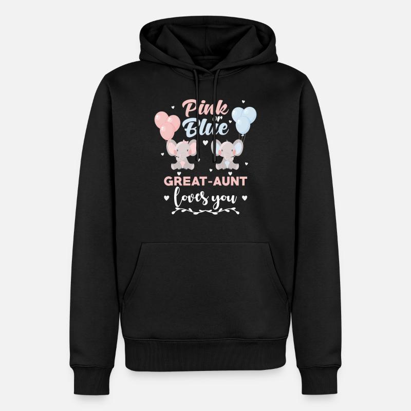 Rosa oder Blau Großtante Elefant - Männer Premium Bio Hoodie - Schwarz