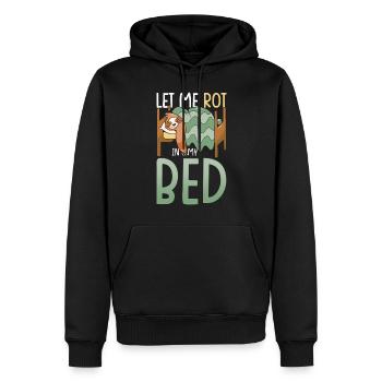 Faultier Nickerchen Faulheit Lass Mich In Meinem Bett verrotten - Männer Premium Bio Hoodie - Schwarz - Vorne - Nico (187cm)