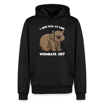 Wombat-Liebhaber - Männer Premium Bio Hoodie - Schwarz - Vorne - Nico (187cm)