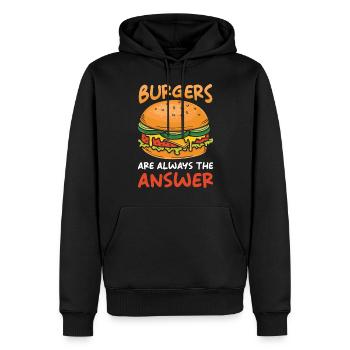 Burger Cheeseburger Burger sind immer die Antwort - Männer Premium Bio Hoodie - Schwarz - Vorne - Nico (187cm)