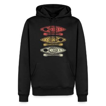 Kajak Kanu Retro Vintage - Männer Premium Bio Hoodie - Schwarz - Vorne - Nico (187cm)