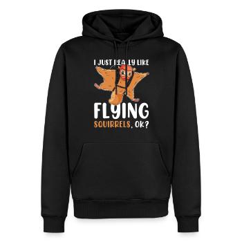 Fliegende Eichhörnchen-Liebhaber - Männer Premium Bio Hoodie - Schwarz - Vorne - Nico (187cm)