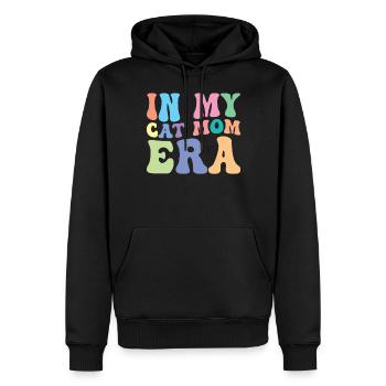 Cat Mom Retro Groovy In My Cat Mom Era - Sweat à capuche Premium bio Homme - noir - Devant - Nico (187cm)