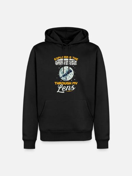 Astrophotography Astronomy Space Camera - Men’s Premium Organic Hoodie - black