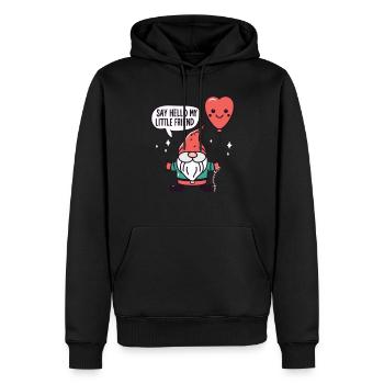 Gnomes de jardin Gnome Amant Drôle de Gnome Jardinage - Sweat à capuche Premium bio Homme - noir - Devant - Nico (187cm)