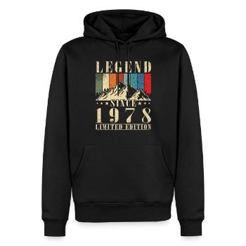 Legende 1978 Geburtstag Geburtsjahr 1978 Männer - Männer Premium Bio Hoodie - Schwarz - Vorne - Nico (187cm)
