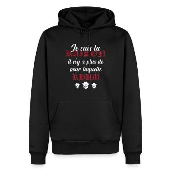 Cadeau Humour Pirates Rhum - Sweat à capuche Premium bio Homme - noir - Devant - Nico (187cm)