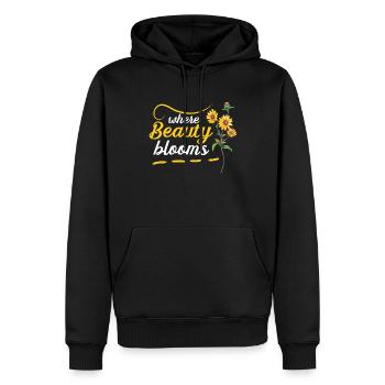 Texas Fleurs sauvages Saison Champs Fleurs Texas - Sweat à capuche Premium bio Homme - noir - Devant - Nico (187cm)