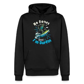 Lustiger Surfer, Der Skelett-strand-stoke-brandung - Männer Premium Bio Hoodie - Schwarz - Vorne - Nico (187cm)