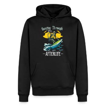Lustiger Surfer, Der Skelett-strand-stoke-brandung - Männer Premium Bio Hoodie - Schwarz - Vorne - Nico (187cm)