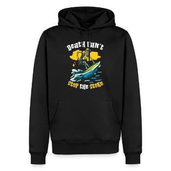 Lustiger Surfer, Der Skelett-strand-stoke-brandung - Männer Premium Bio Hoodie - Schwarz - Vorne - Nico (187cm)