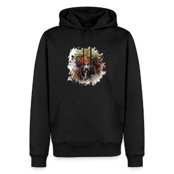 Rastafari Mode de vie Jamaïque Nature Rasta Fumer - Sweat à capuche Premium bio Homme - noir - Devant - Nico (187cm)