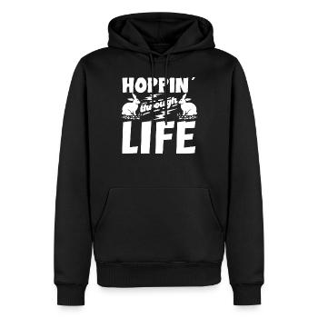 Hasenbesitzer Hasenliebhaber Hasenmutter Hase Papa - Männer Premium Bio Hoodie - Schwarz - Vorne - Nico (187cm)