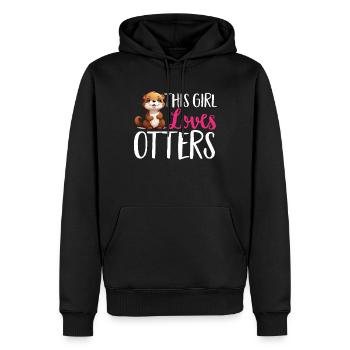 Otter Animal Kids & Adult - This Girl loves Otters - Men’s Premium Organic Hoodie - black - Front - Nico (187cm)