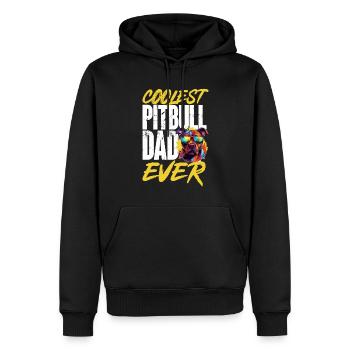 Pitbull Pittie - Le papa Pitbull le plus cool de tous les temps - Sweat à capuche Premium bio Homme - noir - Devant - Nico (187cm)
