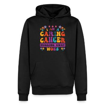 Cancer Zodiaque Personnalité Groovy Cool Cancer Idée - Sweat à capuche Premium bio Homme - noir - Devant - Nico (187cm)