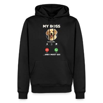 Labrador Retriever vous appelle - Sweat à capuche Premium bio Homme - noir - Devant - Nico (187cm)