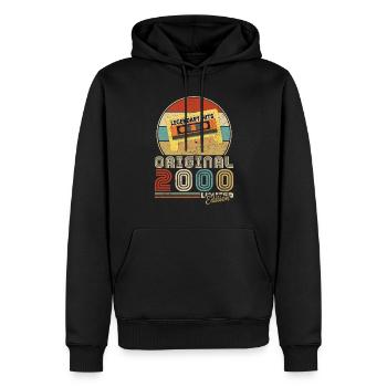 Vintage Born 2000 Retro Vintage Jubiläumsgeschenk - Männer Premium Bio Hoodie - Schwarz - Vorne - Nico (187cm)