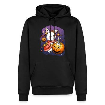 Lapin Obon mignon - Sweat à capuche Premium bio Homme - noir - Devant - Nico (187cm)
