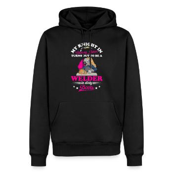 Soudeur En Bottes Sales Femmes De Soudure - Sweat à capuche Premium bio Homme - noir - Devant - Nico (187cm)