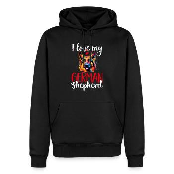 German Shepherd Dog I Love my German Shepherd - Männer Premium Bio Hoodie - Schwarz - Vorne - Nico (187cm)