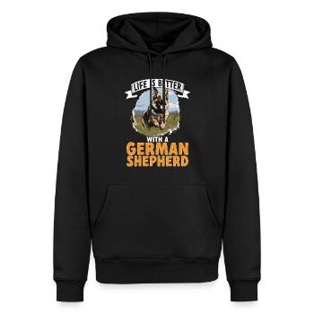Dog Breed Life Is Better With A German Shepherd - Men’s Premium Organic Hoodie - black - Front - Nico (187cm)