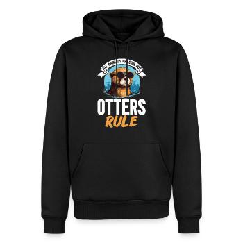 Otter Animal Kids & Adult - Tous les animaux sont cool - Sweat à capuche Premium bio Homme - noir - Devant - Nico (187cm)
