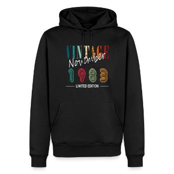 40th Birthday - November 1983 Edition Forty - Men’s Premium Organic Hoodie - black - Front - Nico (187cm)