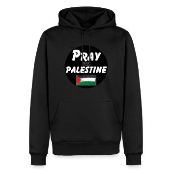 Priez pour les Palestiniens | Priez pour la Palestine - Sweat à capuche Premium bio Homme - noir - Devant - Nico (187cm)