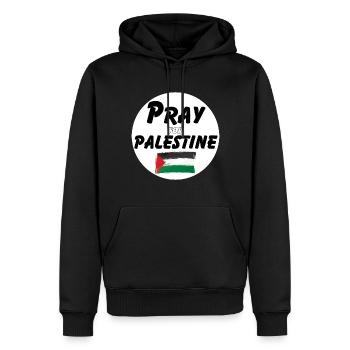 Priez pour les Palestiniens | Priez pour la Palestine - Sweat à capuche Premium bio Homme - noir - Devant - Nico (187cm)