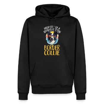 Chien Border Collie - Propriété d’un Collie gâté - Sweat à capuche Premium bio Homme - noir - Devant - Nico (187cm)