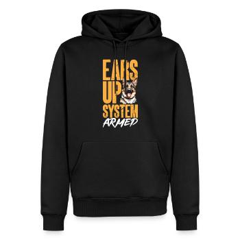 German Shepherd Dog Breed Ears Up System Armed - Männer Premium Bio Hoodie - Schwarz - Vorne - Nico (187cm)
