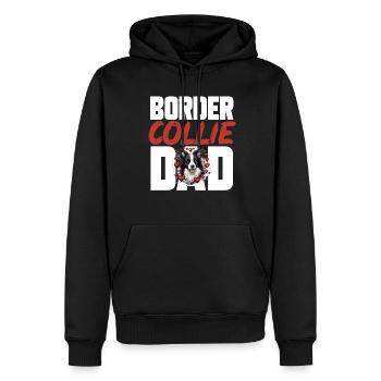 Chien Border Collie - Papa Border Collie - Sweat à capuche Premium bio Homme - noir - Devant - Nico (187cm)