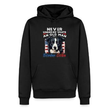 Border Collie Dog - Never Underestimate - Männer Premium Bio Hoodie - Schwarz - Vorne - Nico (187cm)