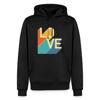 AMOUR - Rétro - Sweat à capuche Premium bio Homme - noir - Devant - Nico (187cm)